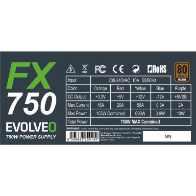 Evolveo FX750 750W 80 Plus Bronze (czefx750)