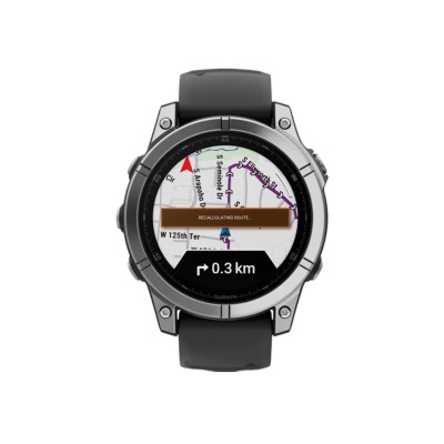 Garmin Fenix E 47mm AMOLED Stainless Steel with Black Silicone Band (010-03025-02/00)