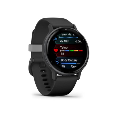 Garmin vivoactive 5 Slate Aluminum Bezel with Black Case and Silicone Band (010-02862-10/50)