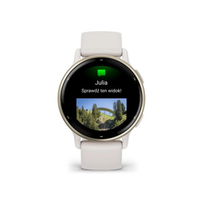 Garmin vivoactive 5 Cream Gold Aluminum Bezel with Ivory Case and Silicone Band (010-02862-11)