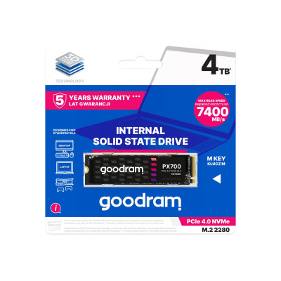 GOODRAM 4TB M.2 PCIe Gen4 NVMe PX700 (SSDPR-PX700-04T-80)