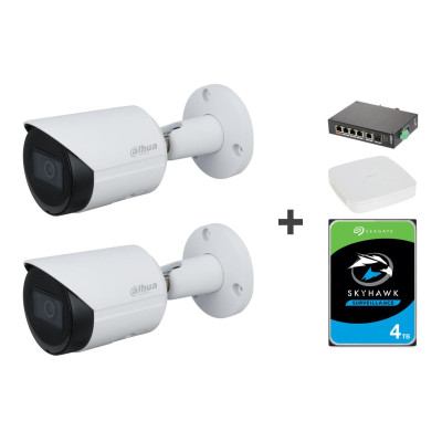 Dahua Surveillance kit (2x 4MP, NVR, 4TB, switch)
