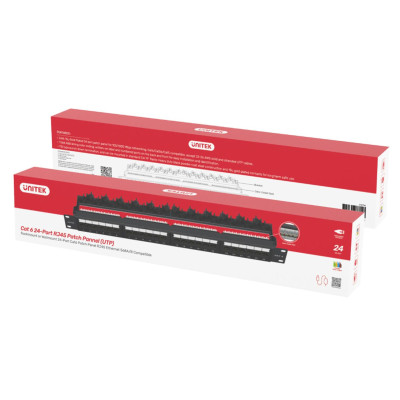 Unitek Patch Panel 24 Ports RJ-45 Cat.6 UTP (T003A)