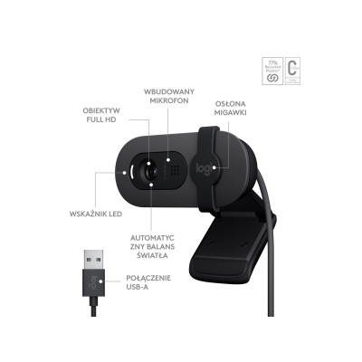 Logitech Brio 100 Full HD Webcam Graphite (960-001585)
