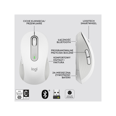 Logitech Signature M650 L Wireless Mouse Off-White (910-006238)