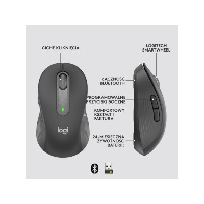Logitech Signature M650 L Wireless Mouse Graphite (910-006236)