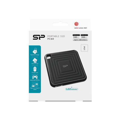 Silicon Power PC60 2TB USB-C Czarny (SP020TBPSDPC60CK)