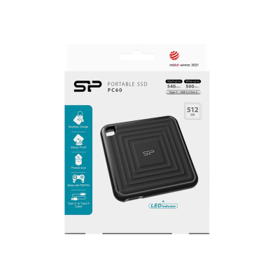 Silicon Power PC60 512GB USB-C Czarny (SP512GBPSDPC60CK)