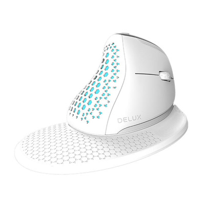 Delux M618XSD Vertical Mouse BT+2.4G RGB (white)