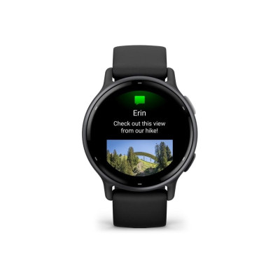 Garmin vivoactive 5 Slate Aluminum Bezel with Black Case and Silicone Band (010-02862-10)