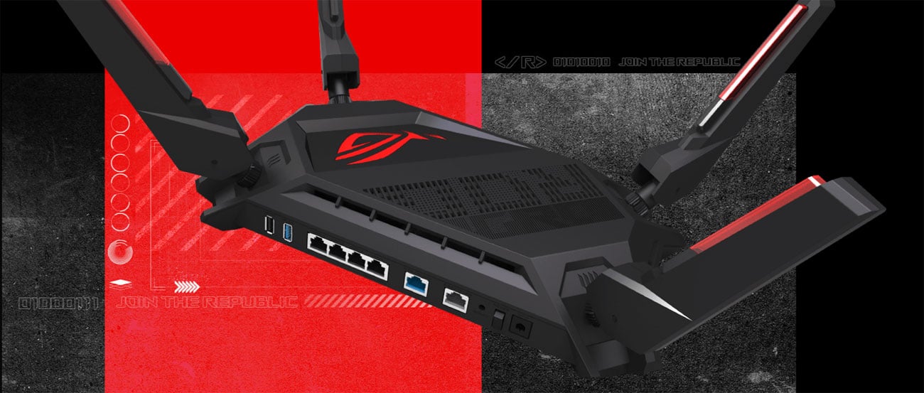 Порты WAN/LAN ASUS ROG Rapture GT-AX6000