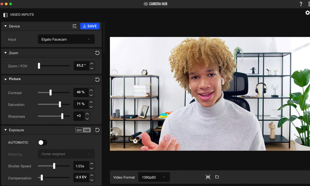 Веб-камера Elgato Facecam Pro 4K60 – профессиональное программное обеспечение Camera Hub