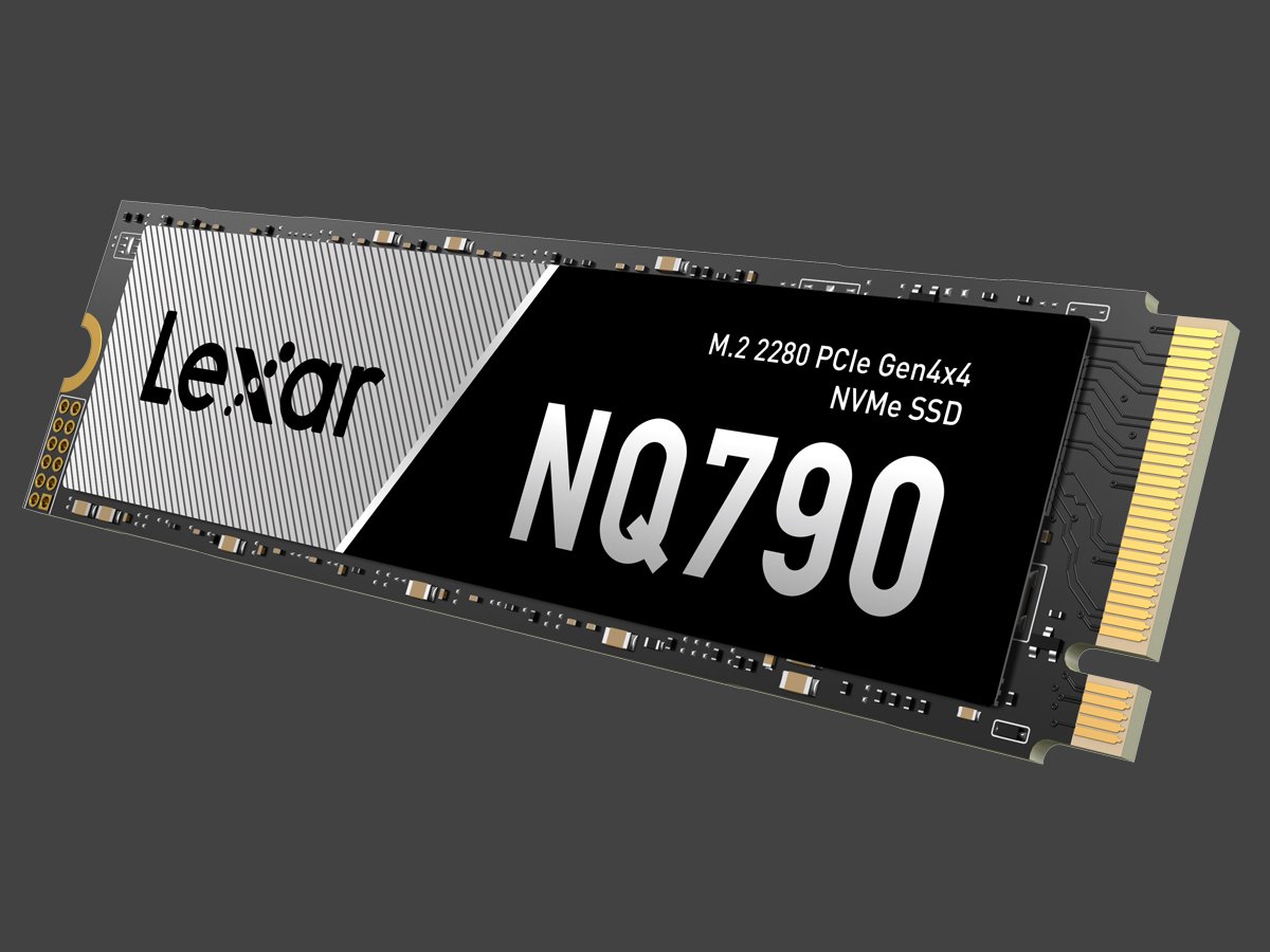 M.2 Lexar NQ790 PCIe Gen4 NVMe SSD – общий вид, графика с фоном