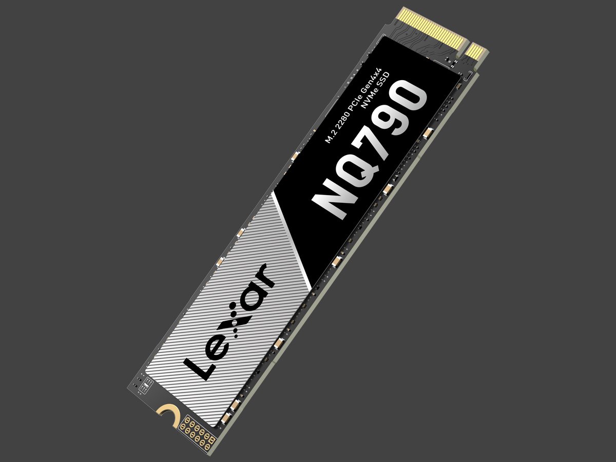 M.2 Lexar NQ790 PCIe Gen4 NVMe SSD – общий вид, графика с фоном