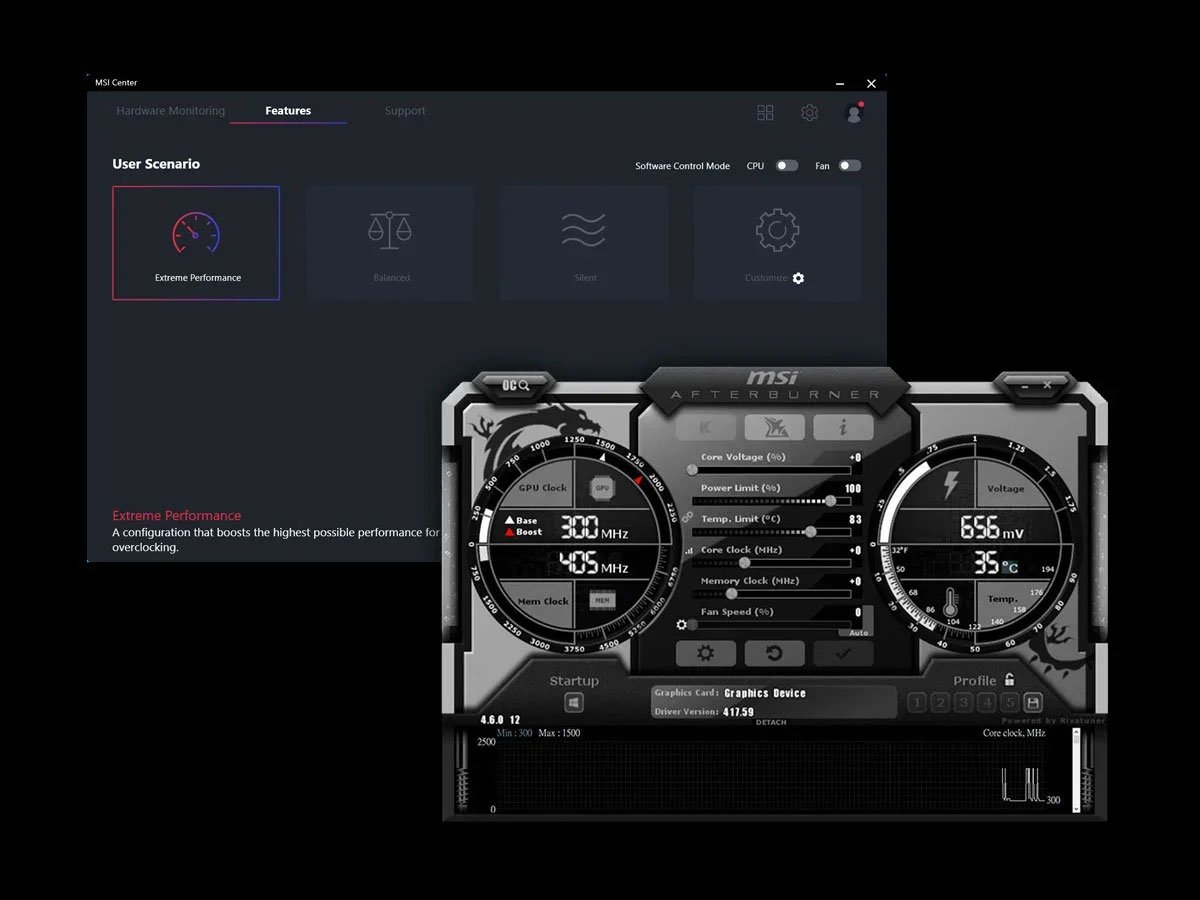 MSI Center і Afterburner