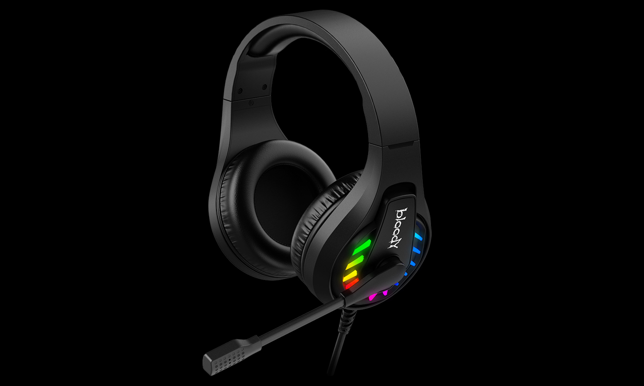 Чорна USB-гарнітура A4Tech Bloody G230 7.1 - кутовий вид спереду