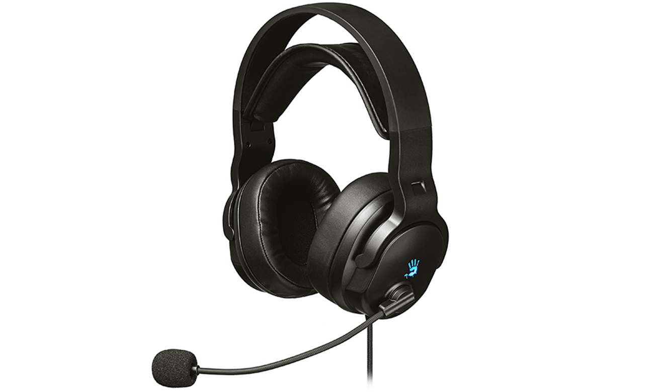 Чорна ігрова гарнітура A4Tech Bloody G330p - кутовий вид спереду