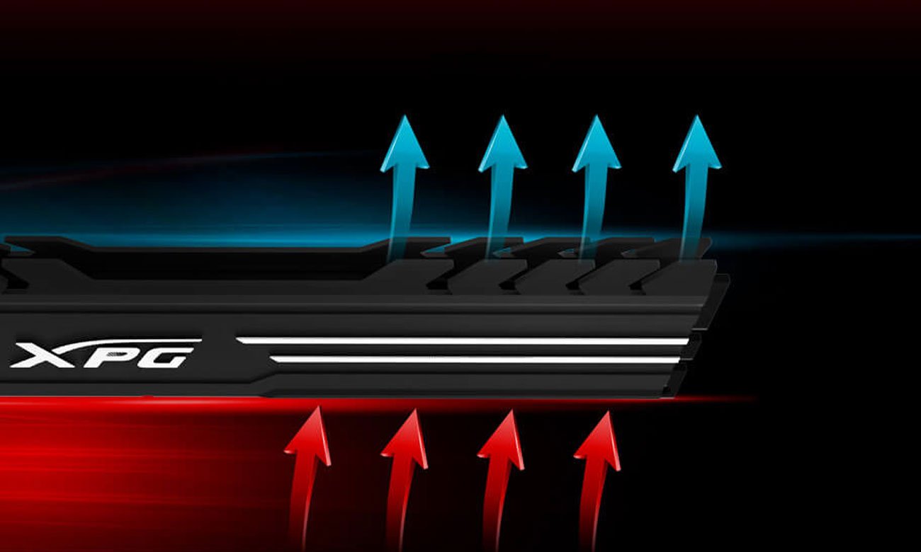 Модуль оперативної пам'яті DDR4 XPG GAMMIX D10 Унікальний низькопрофільний дизайн радіатора