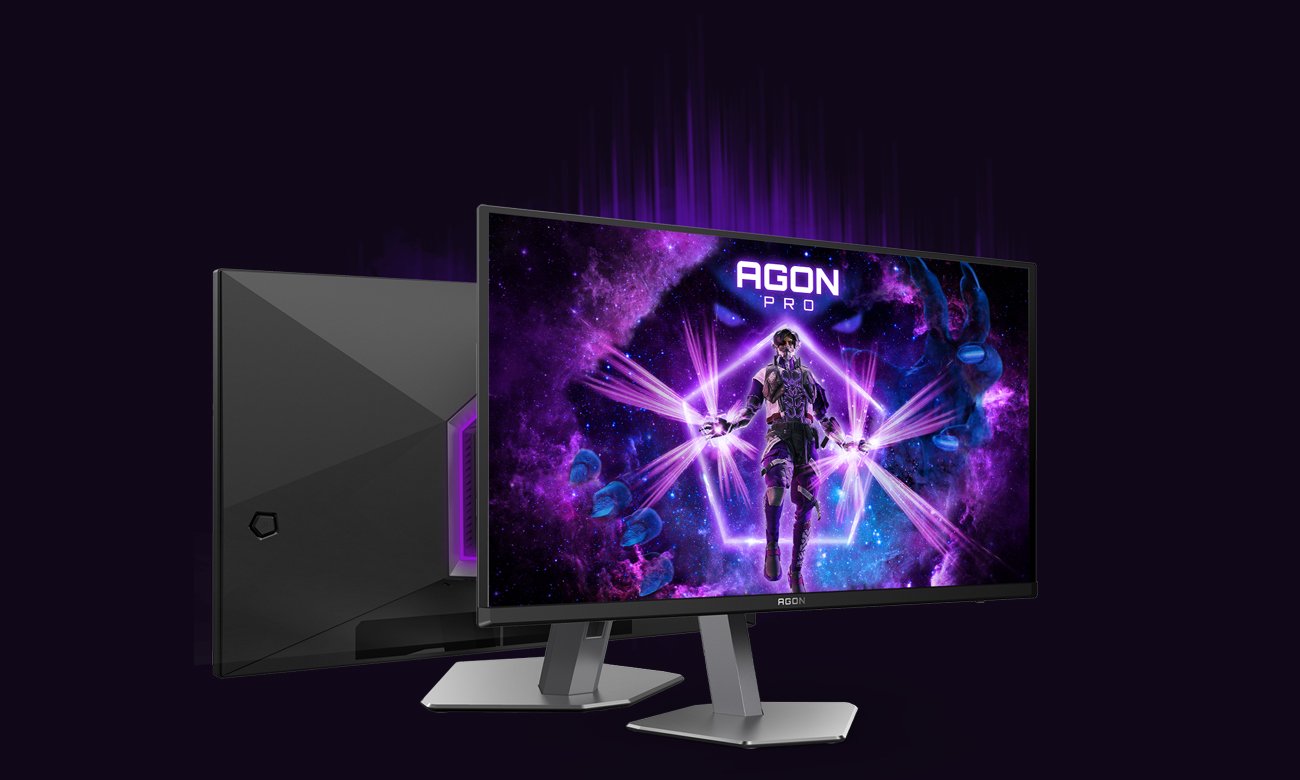 Монитор AOC AGON PRO AG326UD - Общий вид, графика с фоном