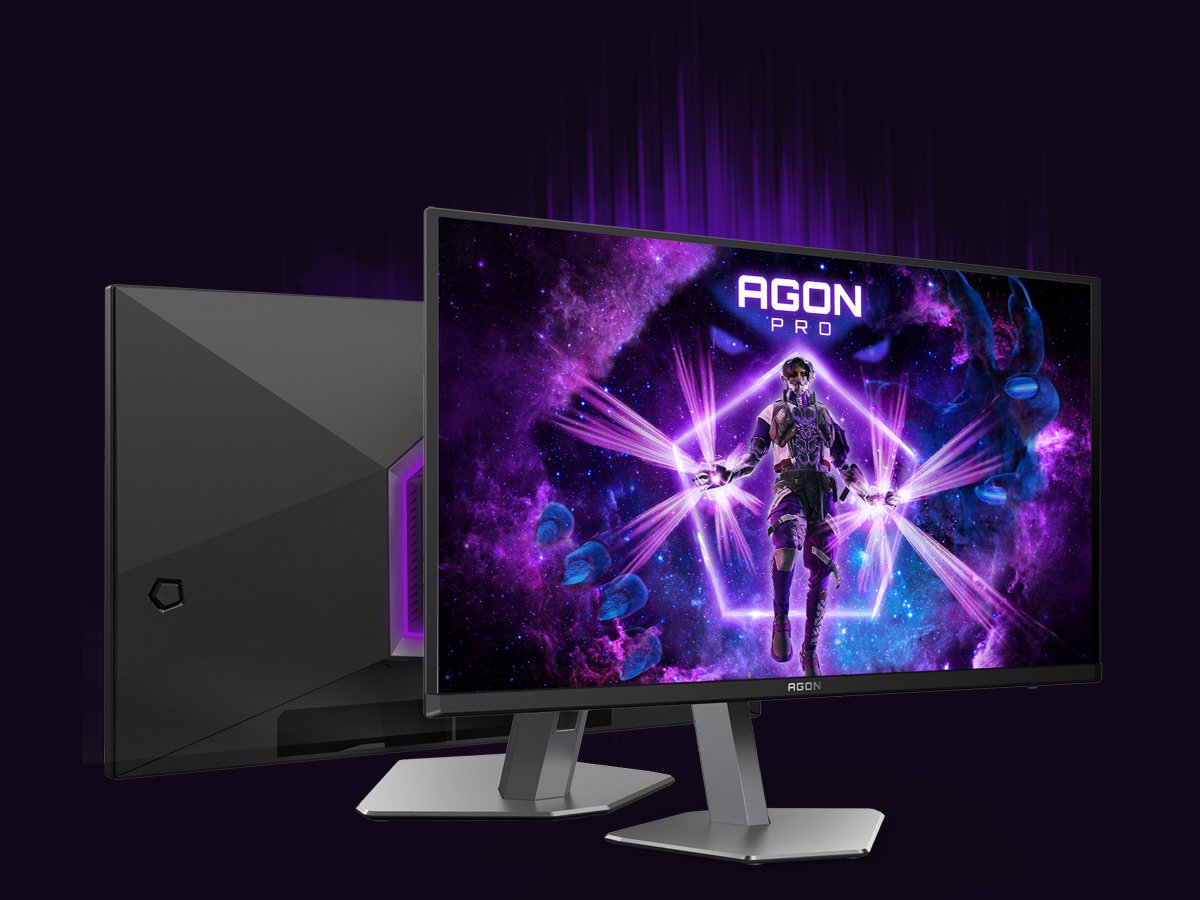 Монитор AOC AGON PRO AG326UD - Общий вид, графика с фоном