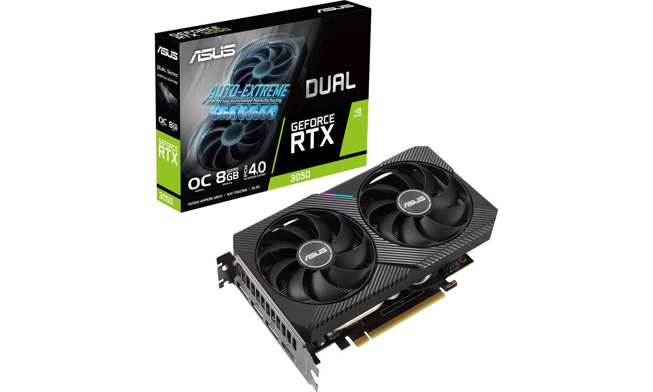 ASUS GeForce RTX 3050 Dual OC 8 ГБ GDDR6 DUAL-RTX3050-O8G