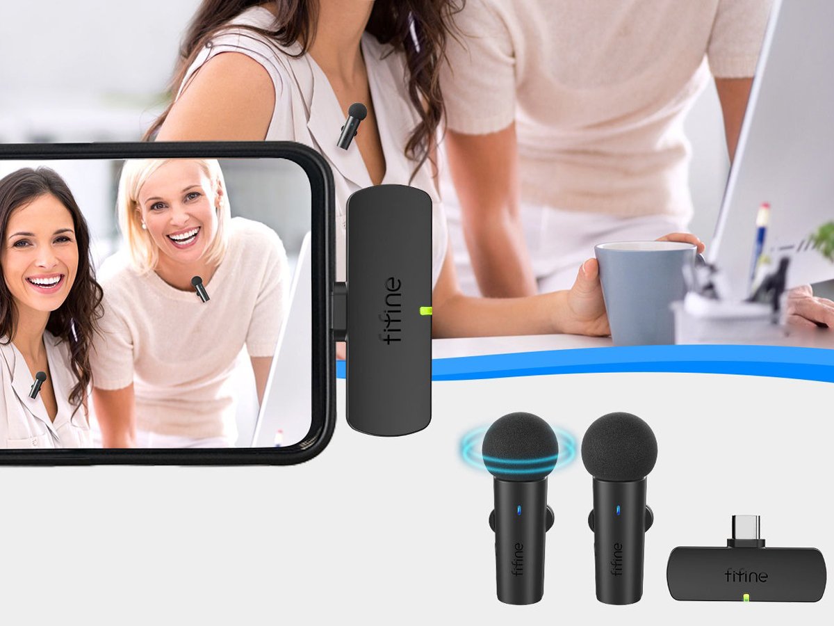 Набір з двох петличних мікрофонів Fifine M8 - графіка Lifestyle