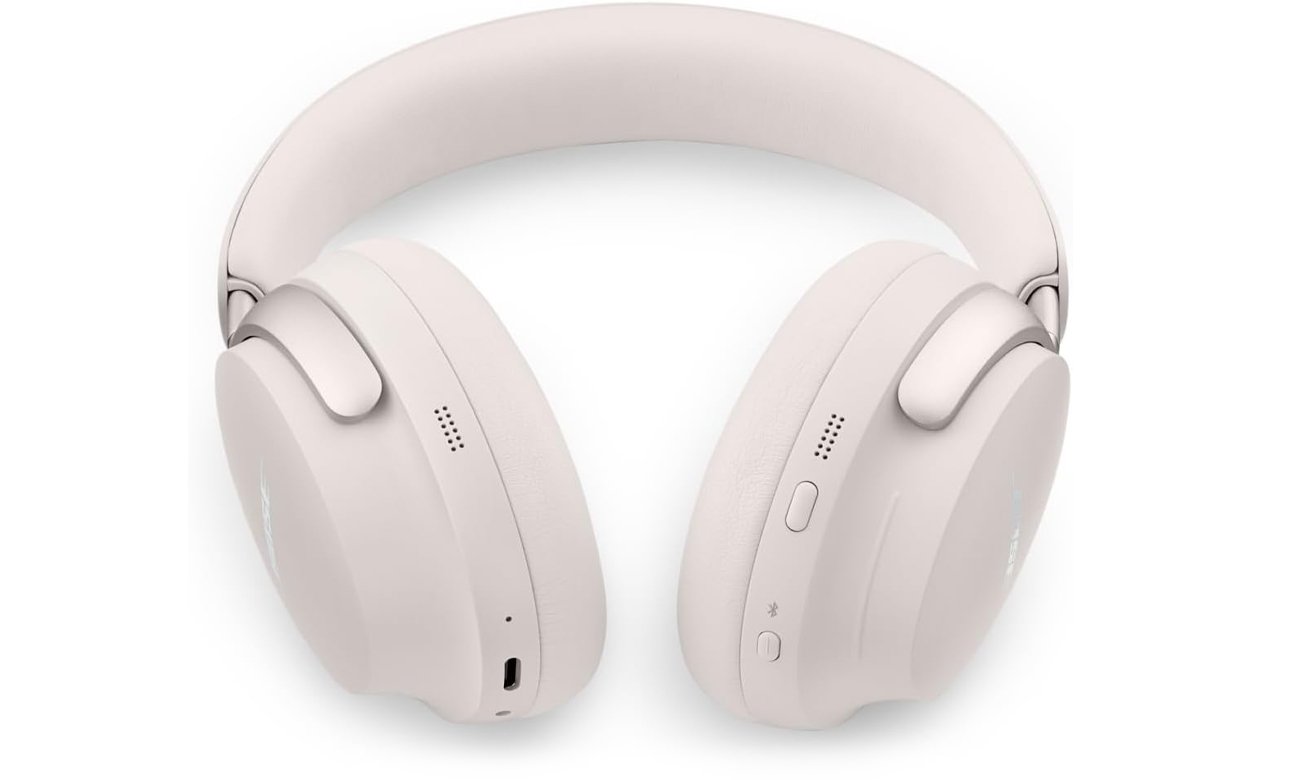 Беспроводные наушники Bose QuietComfort Ultra Wireless Headphones White – вид снизу под углом