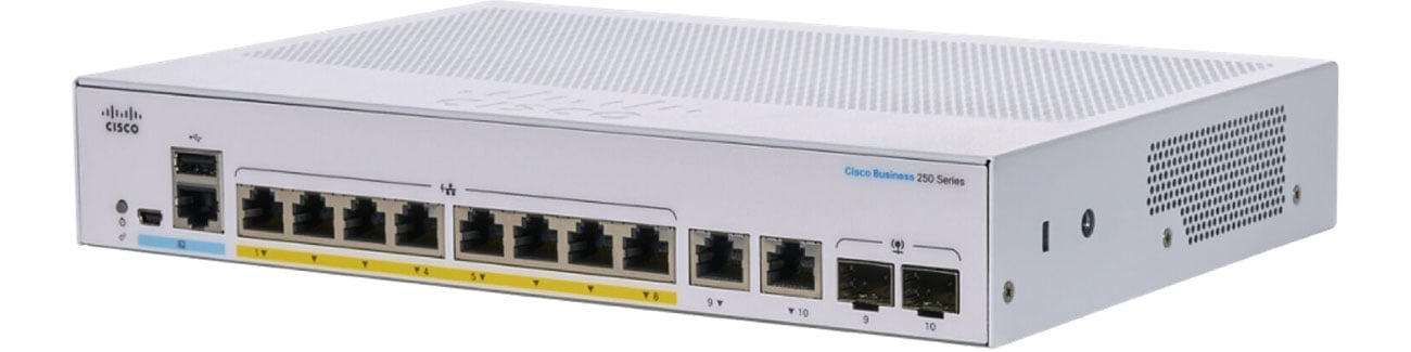 Коммутатор Cisco CBS250-8PP-E-2G-EU