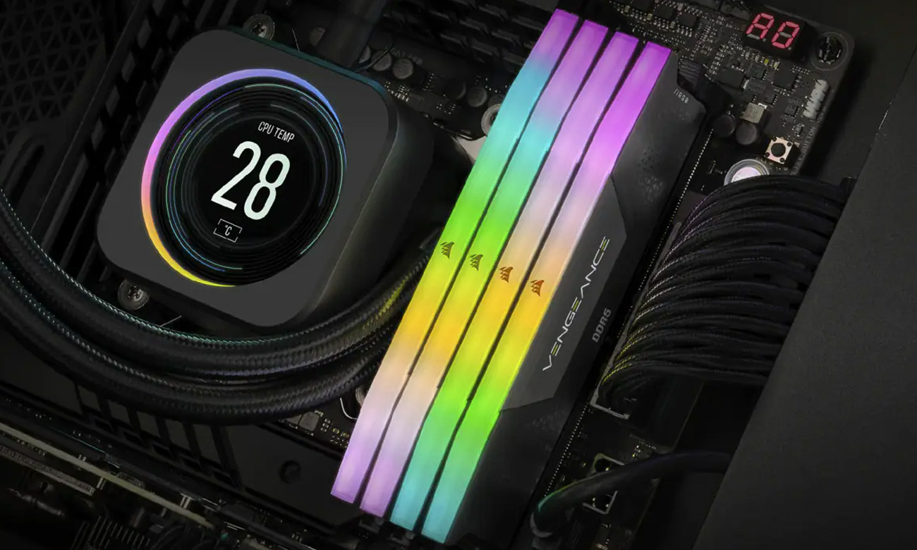 Вид Corsair Vengeance RGB AMD EXPO в корпусе