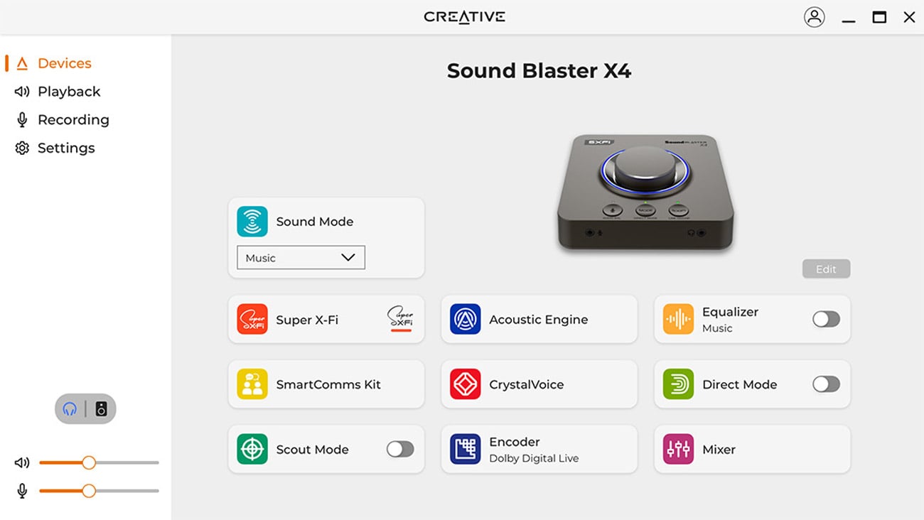 Звукова карта Creative Sound Blaster X4 – персоналізуйте всі налаштування в програмі Creative