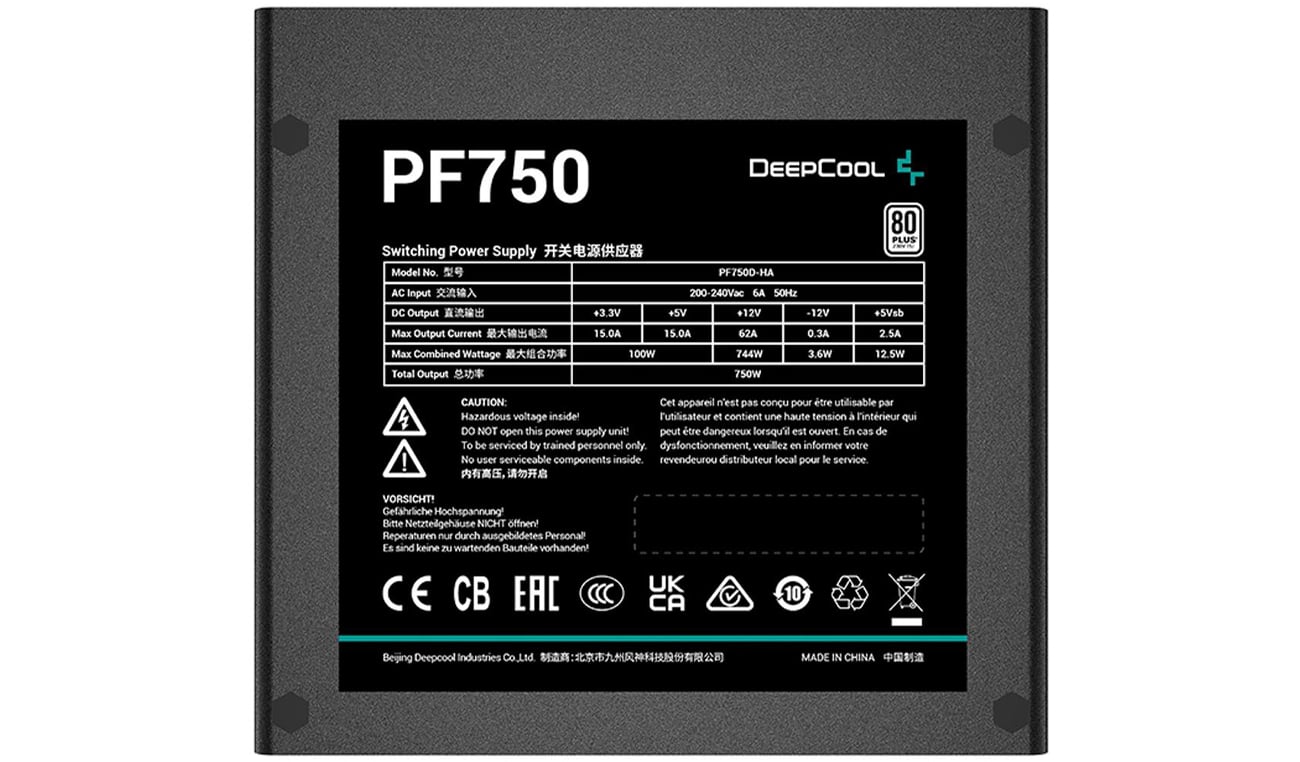 Блок питания Deepcool PF750 750W