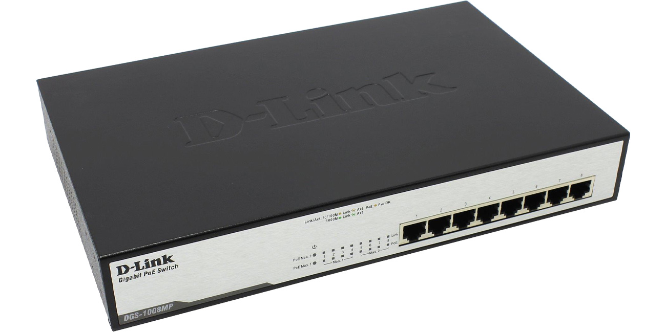D-Link DGS-1008MP 8x10/100/1000 Мбіт PoE+
