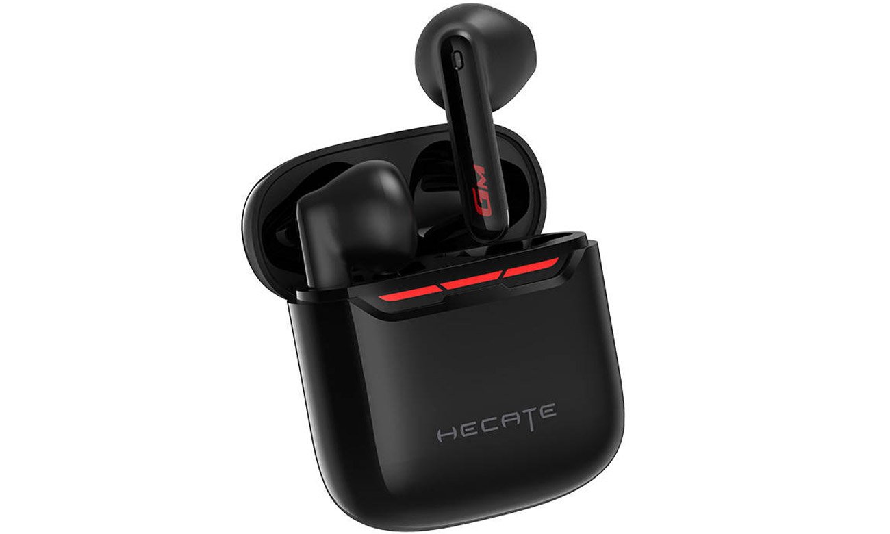 Бездротові навушники Edifier HECATE GM3 Plus Black - Кутовий вигляд спереду з футляром