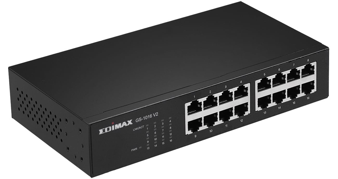 Перемикач Edimax 16p GS-1016 V2 - кутовий вид спереду