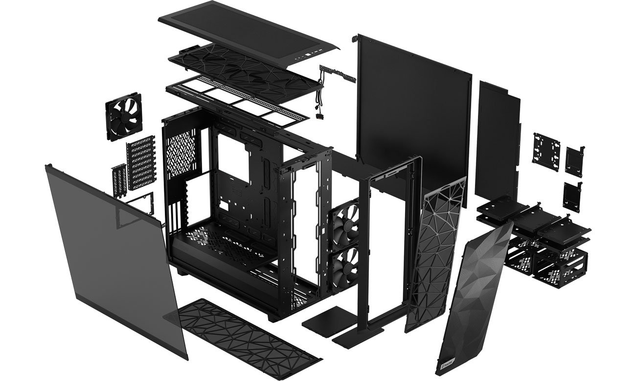 Fractal Design Meshify 2 XL Black TG Light Tint - Компоненти