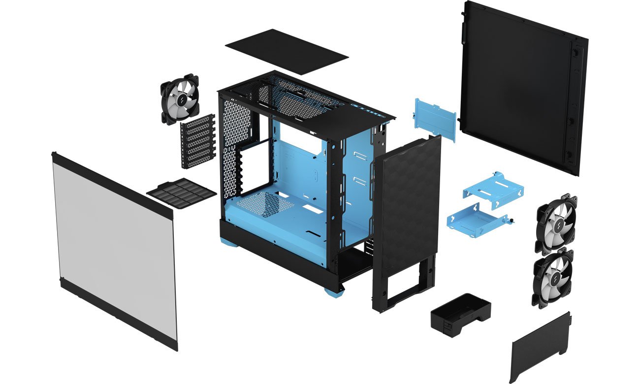 Охлаждение Fractal Design Pop Air RGB Cyan Core TG Clear Tint