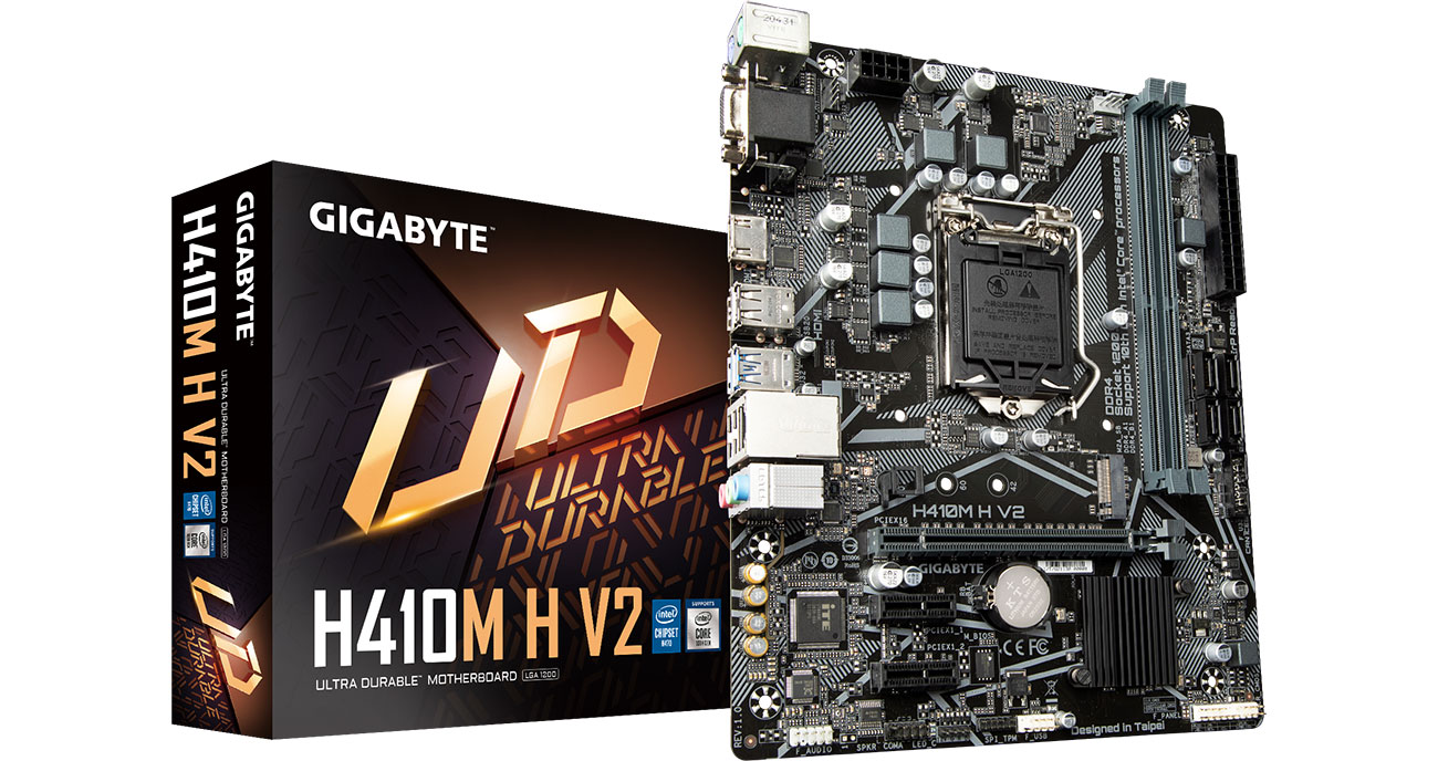 Материнская плата Gigabyte H410M H V2 в коробке