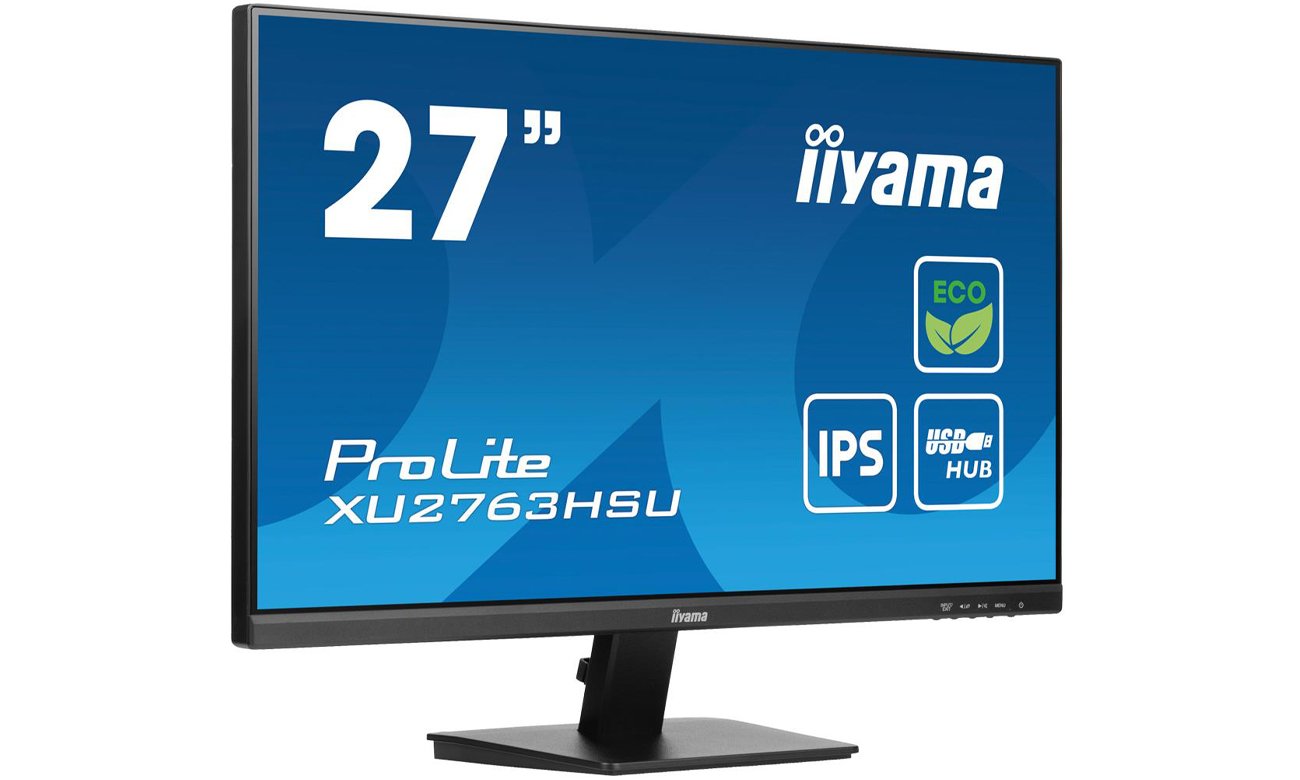 Монитор iiyama ProLite XU2763HSU-B1 – угловой вид спереди