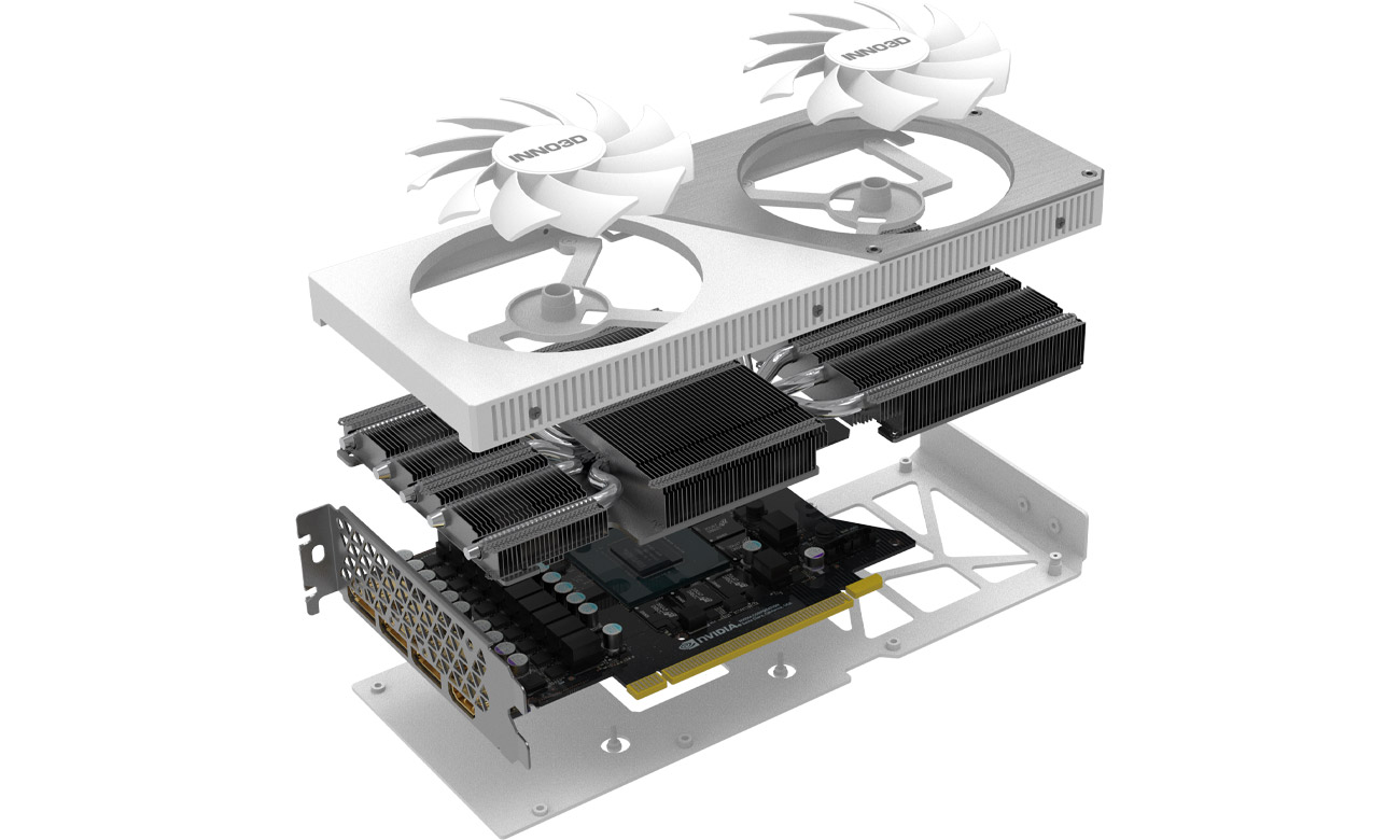 Охлаждение Inno3D GeForce RTX 4070 X2 OC WHITE