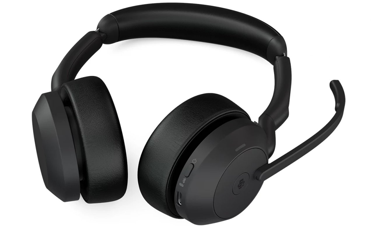 Стереогарнитура MS Jabra Evolve2 55 USB-A – вид снизу под углом