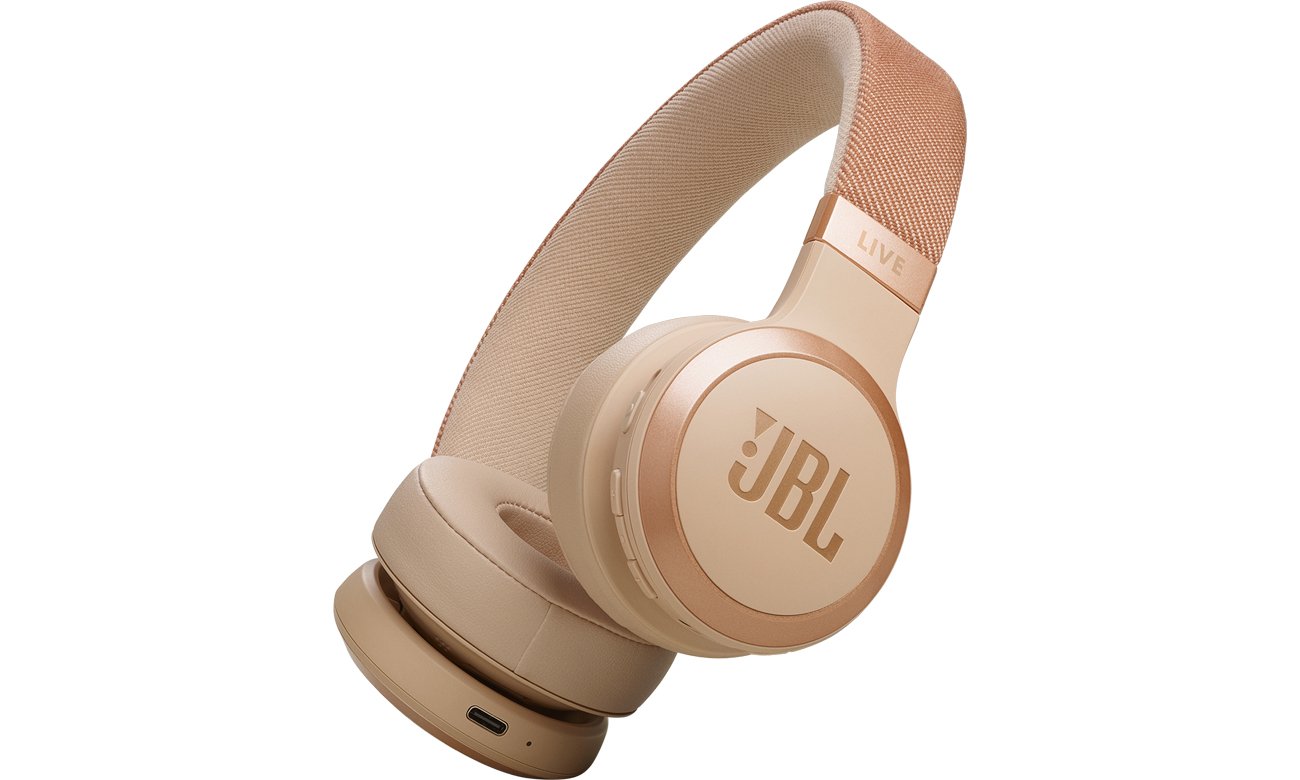 Беспроводные наушники JBL Live 670NC, бежевый – угловой вид спереди