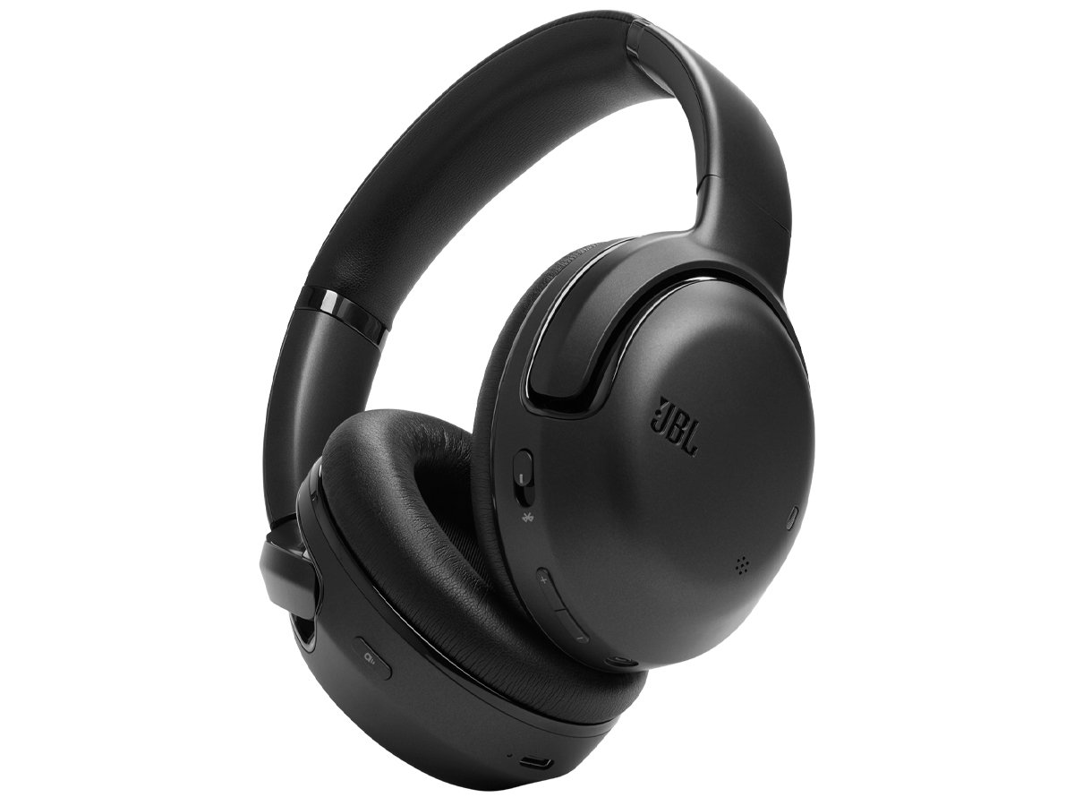 Накладные беспроводные наушники JBL Tour One M2 черные – угловой вид спереди