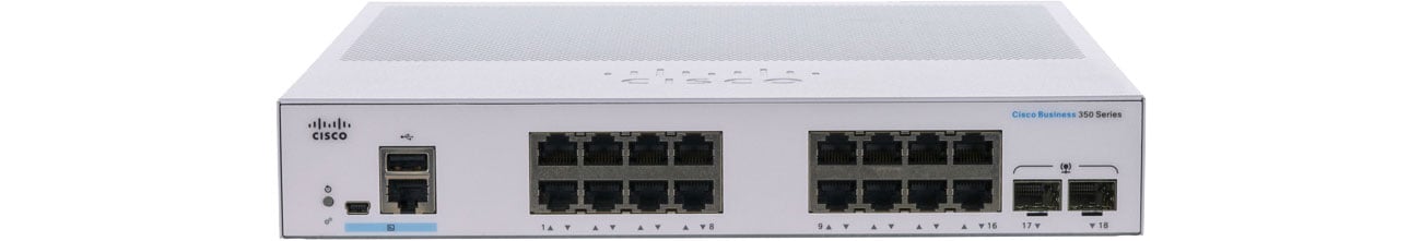 Коммутатор Cisco CBS350-16T-2G-EU Фронт