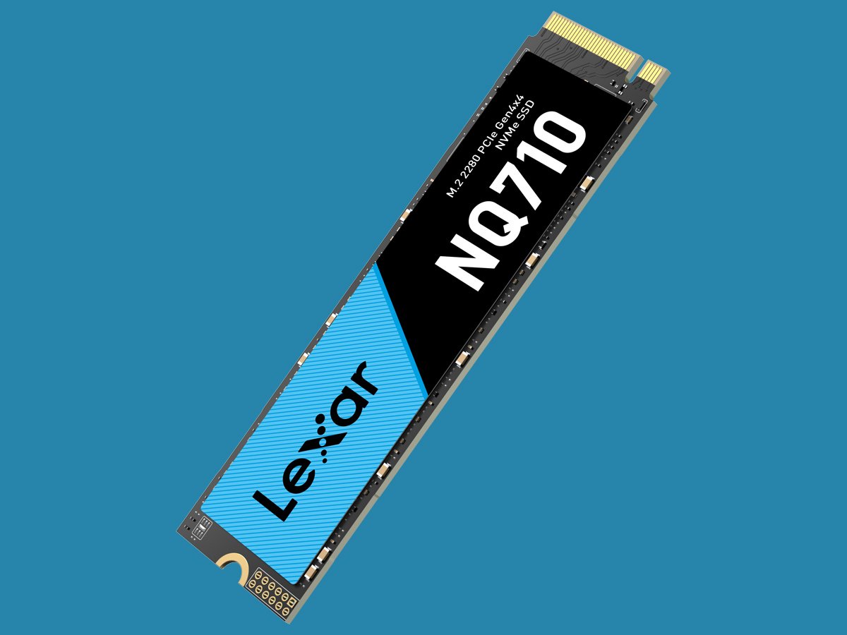 M.2 Lexar NQ710 PCIe Gen4 NVMe SSD – общий вид, графика с фоном