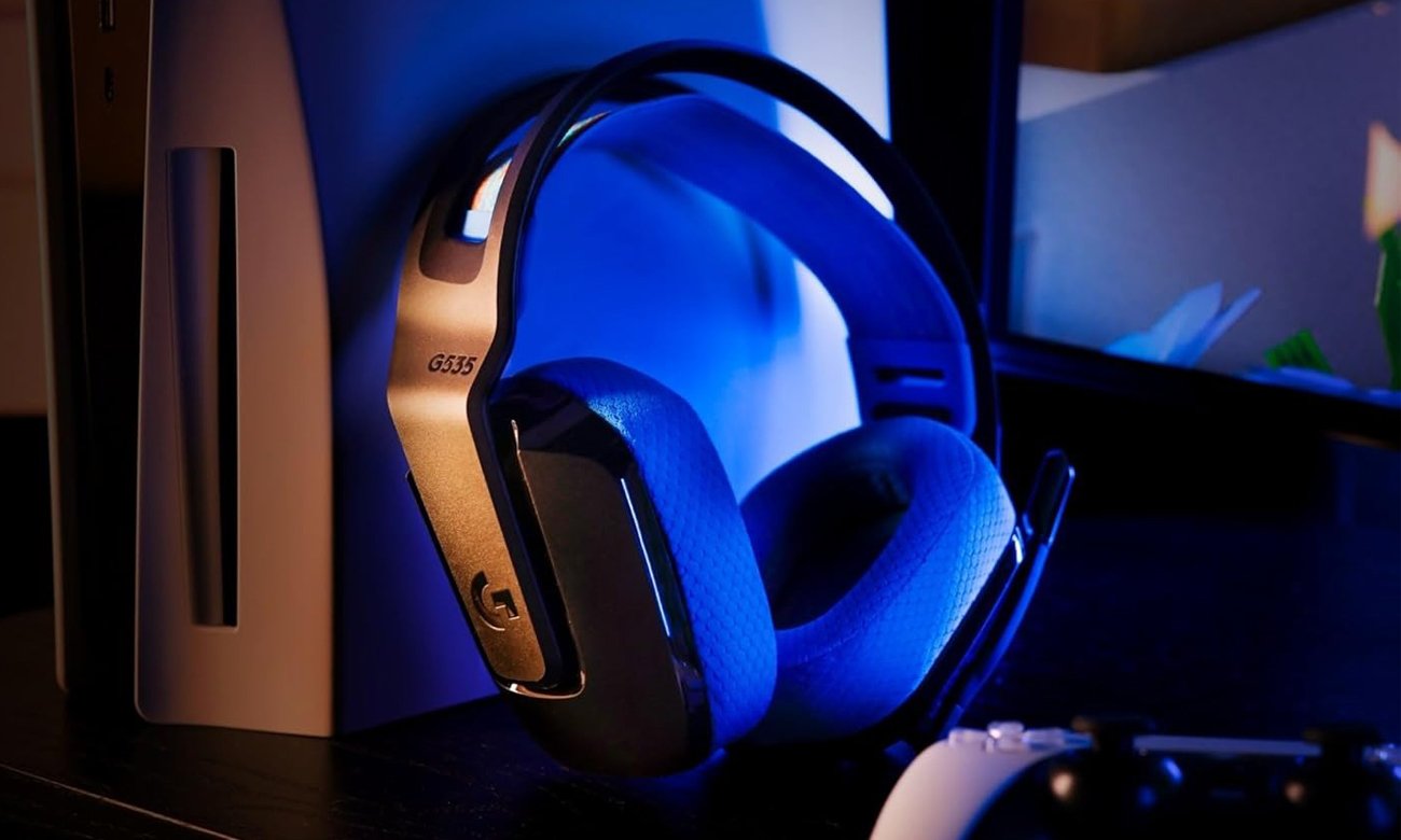 Черно-синяя беспроводная гарнитура Logitech G535 LIGHTSPEED - Графика