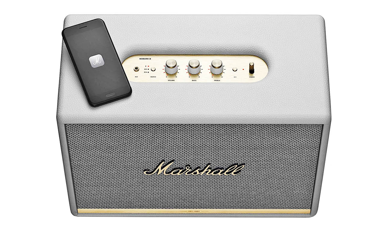 Колонка bluetooth Marshall Woburn бiла з RCA i входом 3,5 мм