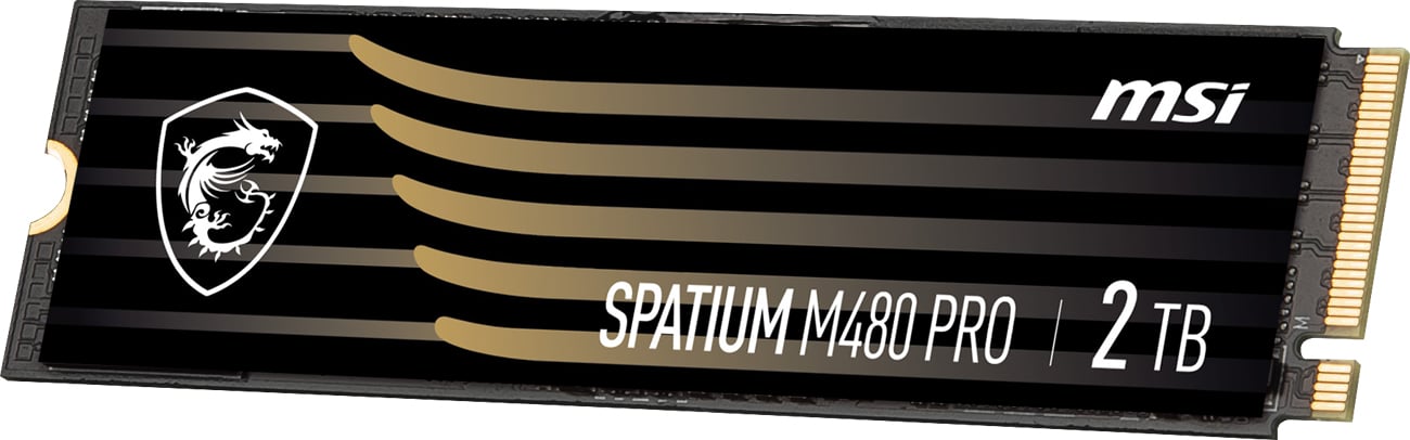 Твердотільний накопичувач MSI Spatium M480 Pro Gen4 NVMe 2 ТБ M.2 - кутовий вид спереду