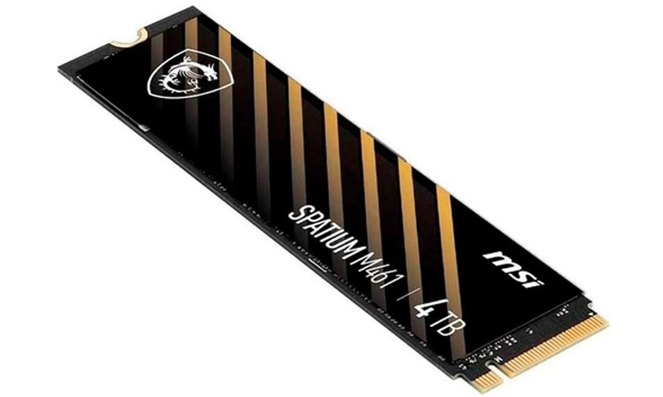 Твердотільний накопичувач MSI Spatium M461 PCIe Gen4 NVMe 4 ТБ M.2 - вигляд спереду під кутом