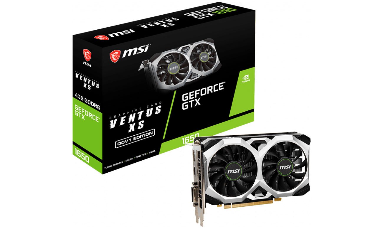 Видеокарта NVIDIA MSI GeForce GTX 1650 D6 VENTUS XS OCV1 4 ГБ GDDR6 GTX 1650 D6 VENTUS XS OCV1