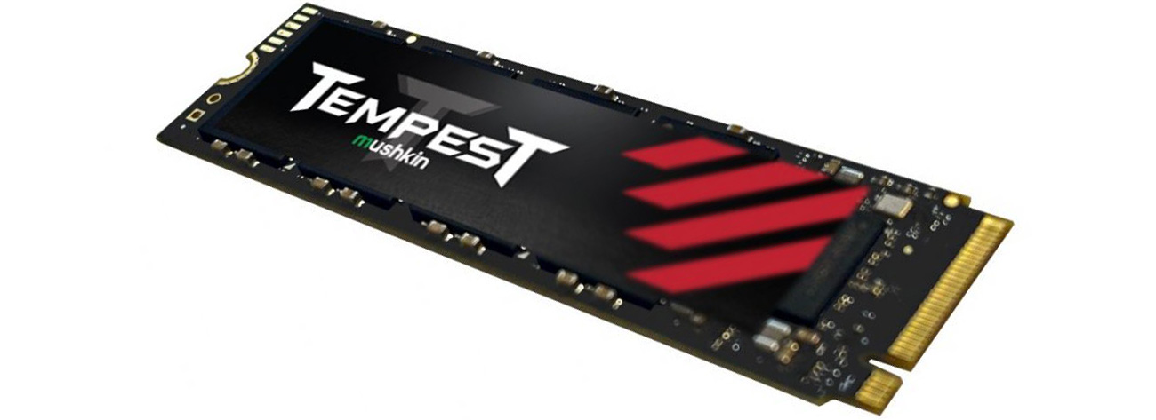 Твердотельный накопитель Mushkin Tempest M.2 PCIe NVMe – вид спереди под углом